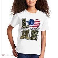 Love Heart Our Veterans Support Veterans Kids T-Shirt thumb 2