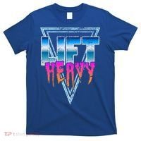 Lift Heavy Old School Retro 80's Golden Era Bodybuilding Gym Gift T-Shirt thumb 0