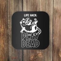 Life Hack Play Dead Funny Opossum Meme Coaster thumb 0