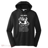 Life Hack Play Dead Funny Opossum Meme Performance Fleece Hoodie thumb 0