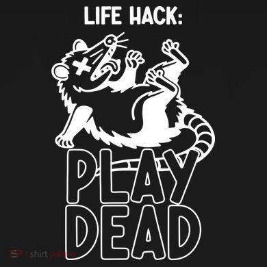 Life Hack Play Dead Funny Opossum Meme Performance Fleece Hoodie