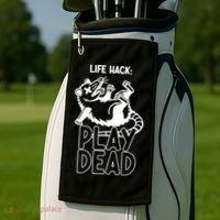 Life Hack Play Dead Funny Opossum Meme Golf Towel thumb 2