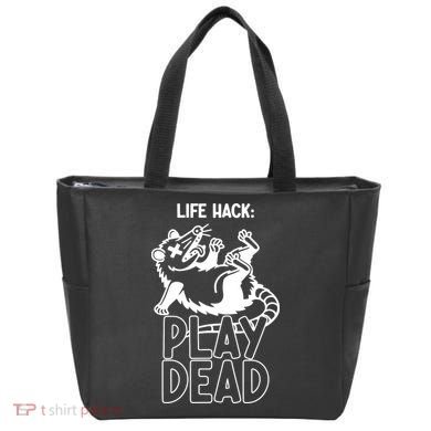 Life Hack Play Dead Funny Opossum Meme Tote Bag