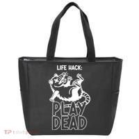 Life Hack Play Dead Funny Opossum Meme Tote Bag thumb 0