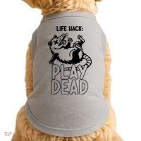 Life Hack Play Dead Funny Opossum Meme Doggie Tank thumb 0