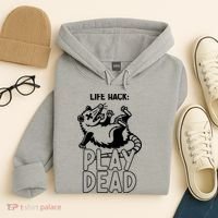 Life Hack Play Dead Funny Opossum Meme Hoodie thumb 4