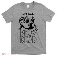Life Hack Play Dead Funny Opossum Meme T-Shirt thumb 0