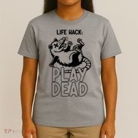 Life Hack Play Dead Funny Opossum Meme T-Shirt thumb 4