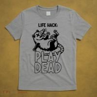 Life Hack Play Dead Funny Opossum Meme T-Shirt thumb 5