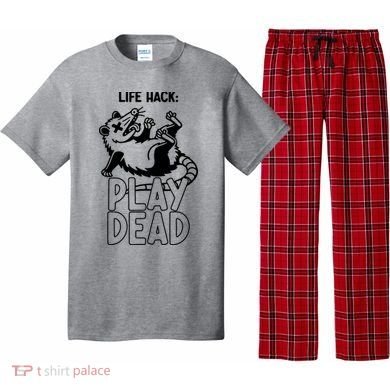 Life Hack Play Dead Funny Opossum Meme Pajama Set