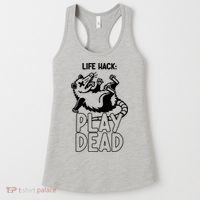 Life Hack Play Dead Funny Opossum Meme Women's Tank Top thumb 0