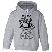 Life Hack Play Dead Funny Opossum Meme Toddler Hoodie thumb 0