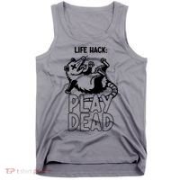 Life Hack Play Dead Funny Opossum Meme Tank Top thumb 0