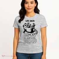 Life Hack Play Dead Funny Opossum Meme Women's T-Shirt thumb 4