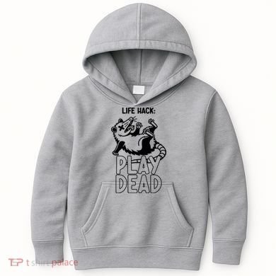Life Hack Play Dead Funny Opossum Meme Kids Hoodie