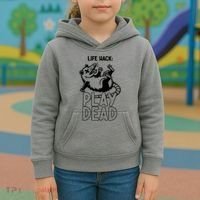 Life Hack Play Dead Funny Opossum Meme Kids Hoodie thumb 3