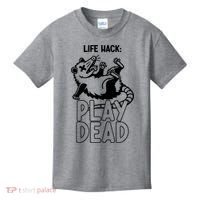 Life Hack Play Dead Funny Opossum Meme Kids T-Shirt thumb 0