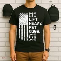 Lift Heavy Pet Dogs USA American Flag And Bodybuilding T-Shirt thumb 6