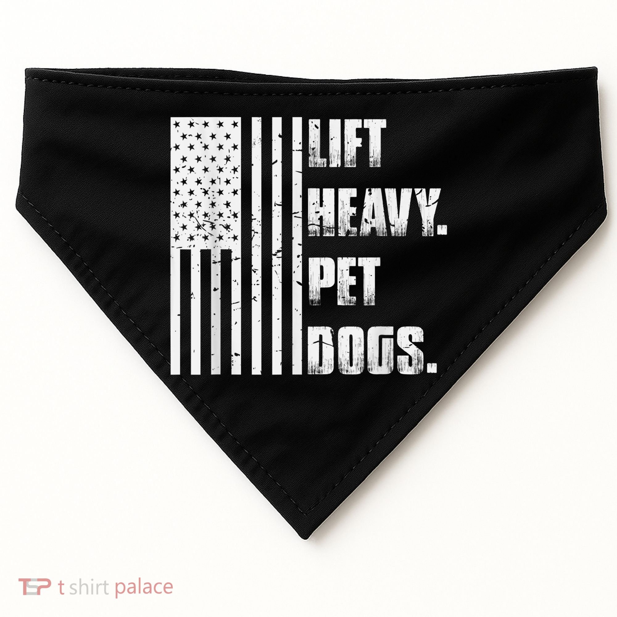 Lift Heavy Pet Dogs Funny Gift Weightlifting Gift USA-Made Doggie Bandana