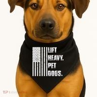 Lift Heavy Pet Dogs Funny Gift Weightlifting Gift USA-Made Doggie Bandana thumb 1