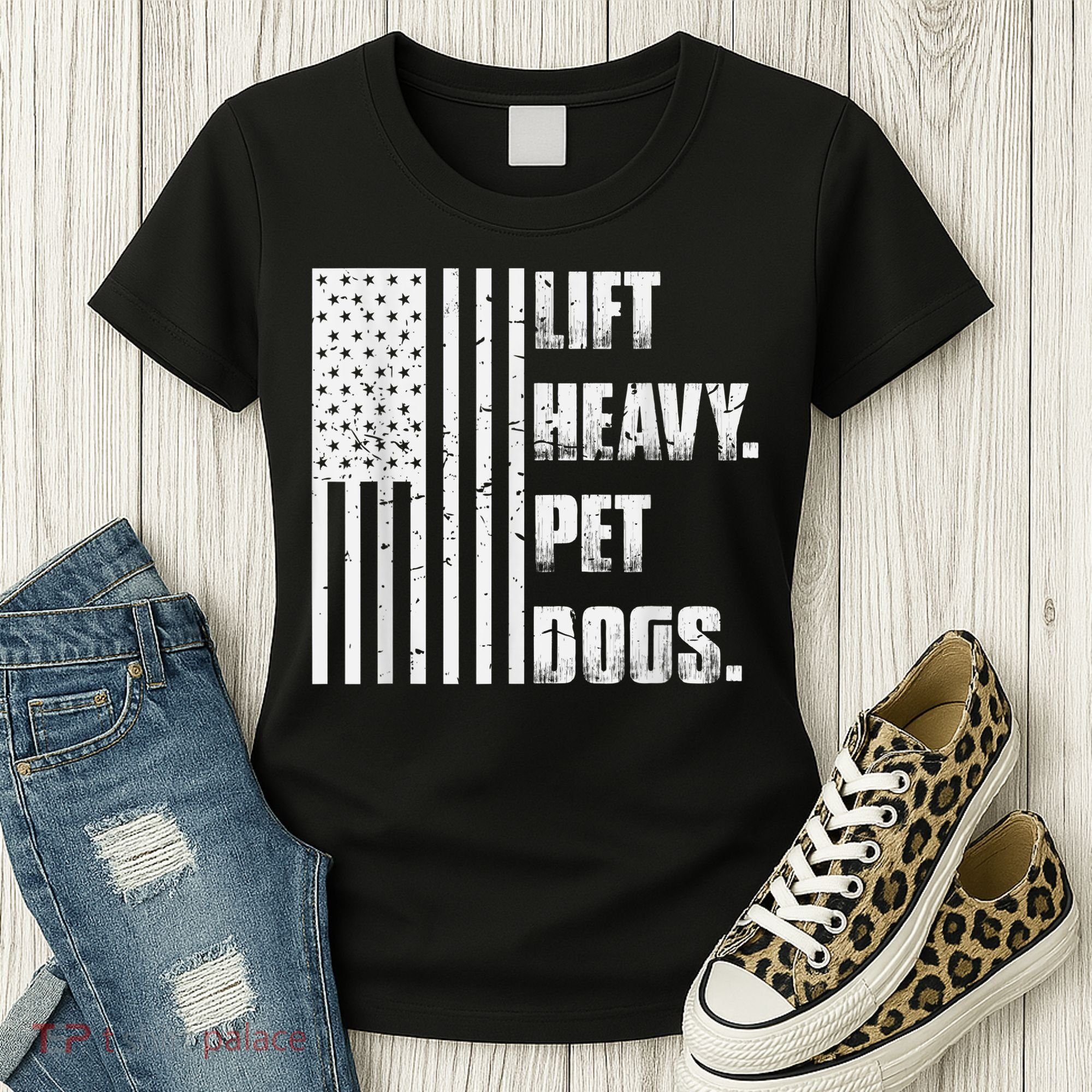Lift Heavy Pet Dogs Funny Gift Weightlifting Gift Women's T-Shirt