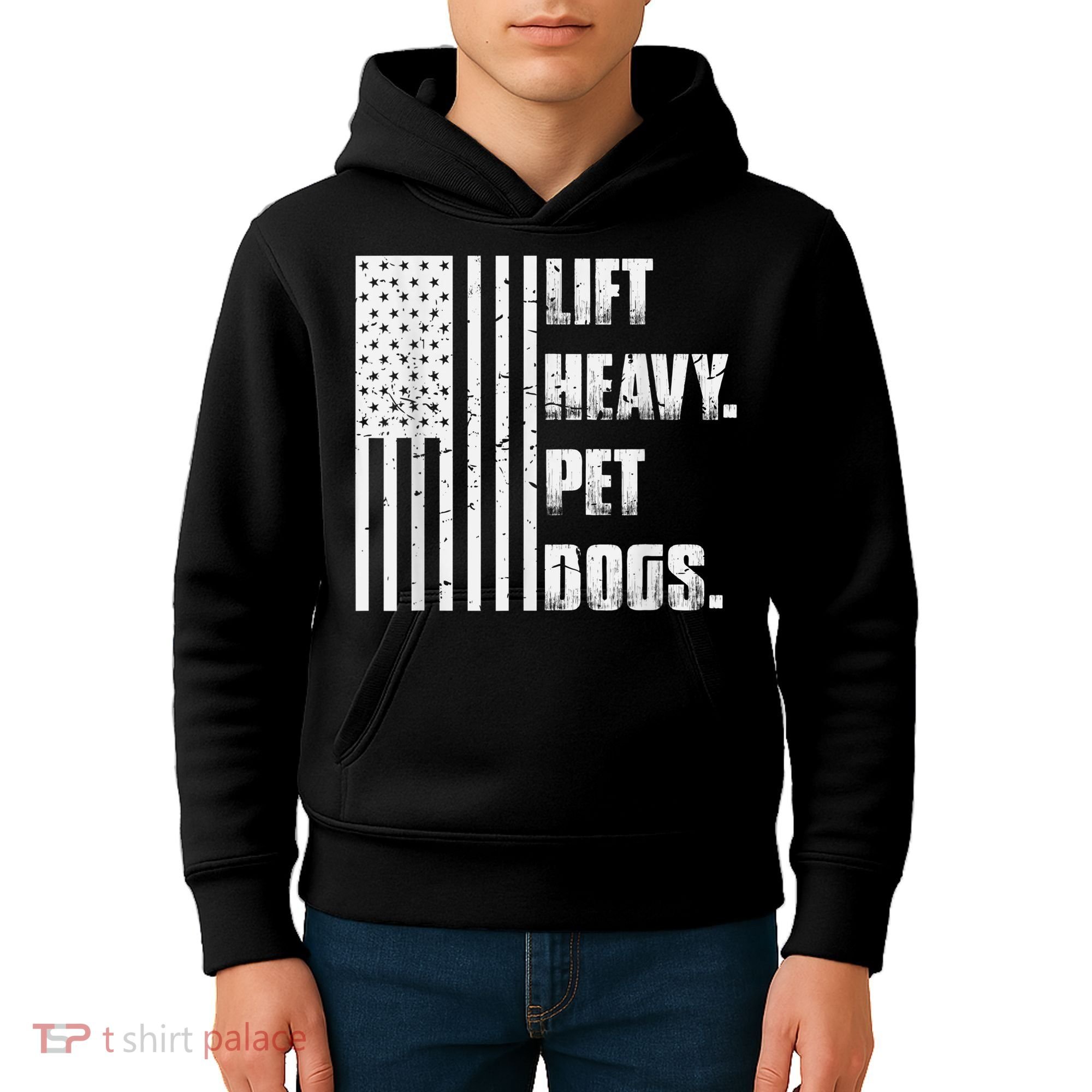 Lift Heavy Pet Dogs Funny Gift Weightlifting Gift Kids Hoodie