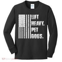 Lift Heavy Pet Dogs Funny Gift Weightlifting Gift Kids Long Sleeve Shirt thumb 0