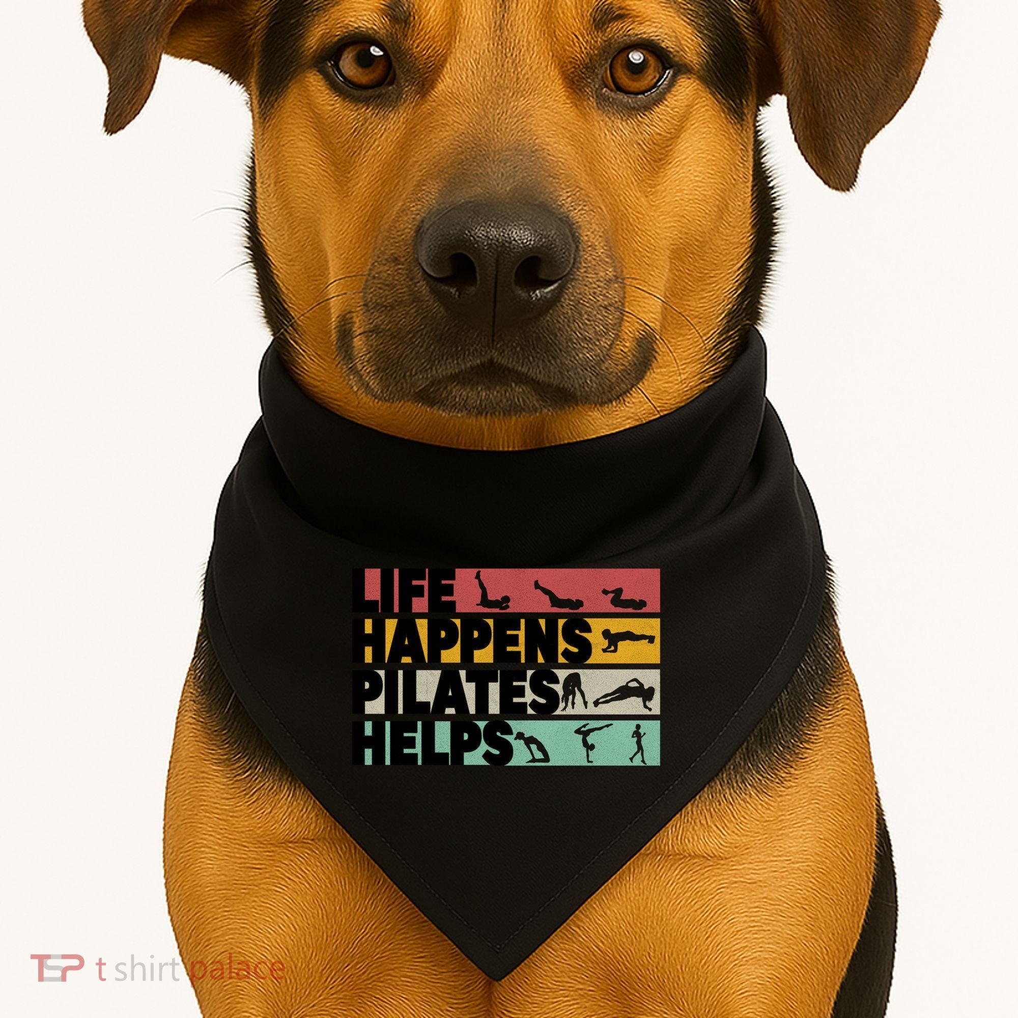 Life Happens Pilates Helps For Pilates Lover Gift USA-Made Doggie Bandana