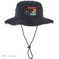 Life Happens Pilates Helps For Pilates Lover Gift Bucket Hat thumb 0