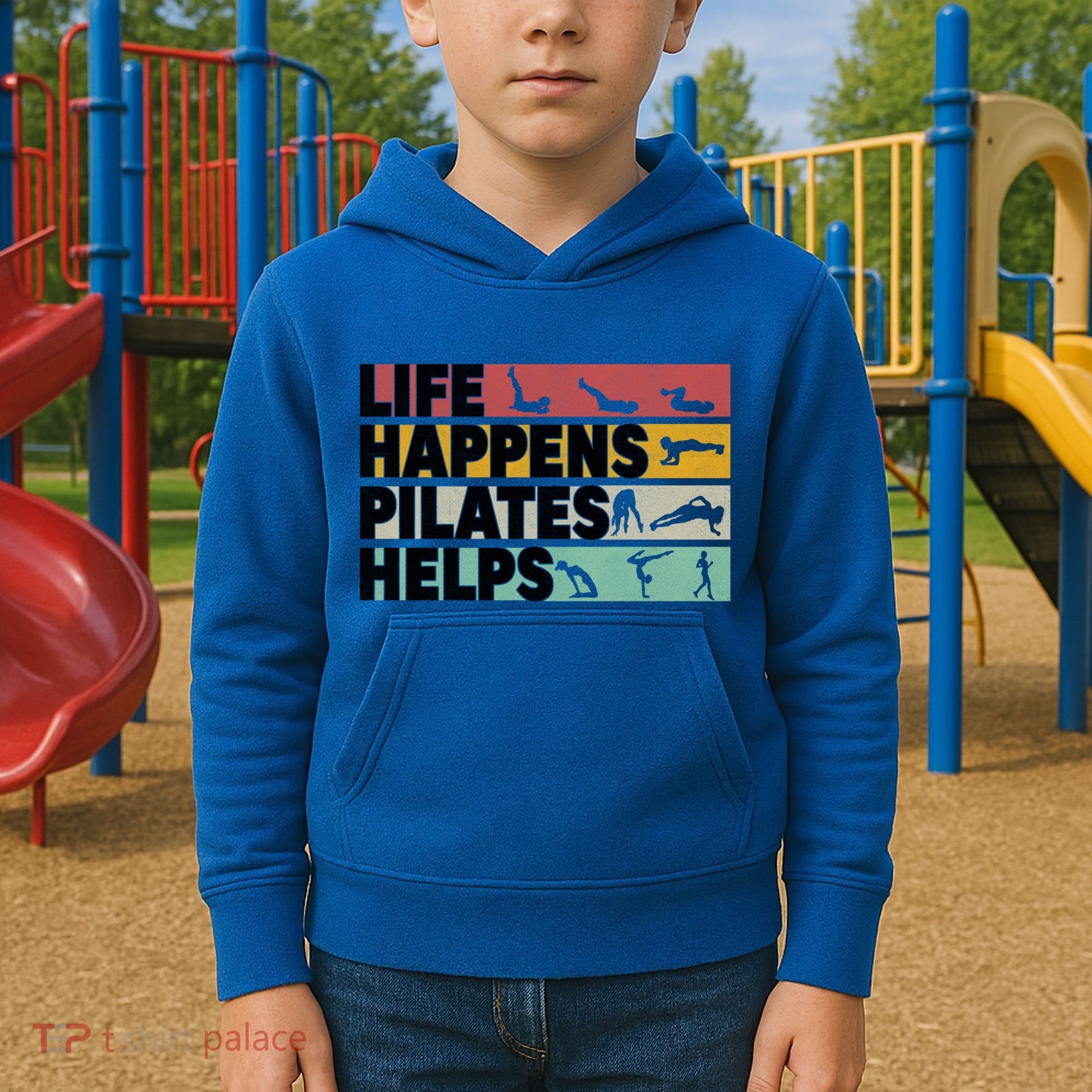 Life Happens Pilates Helps For Pilates Lover Gift Kids Hoodie