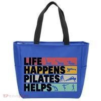 Life Happens Pilates Helps For Pilates Lover Gift Tote Bag thumb 0