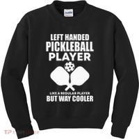 Left Handed Pickleball Player Kids Sweatshirt thumb 0