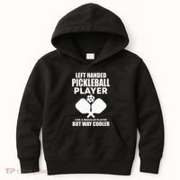 Left Handed Pickleball Player Kids Hoodie thumb 0
