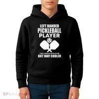 Left Handed Pickleball Player Kids Hoodie thumb 4