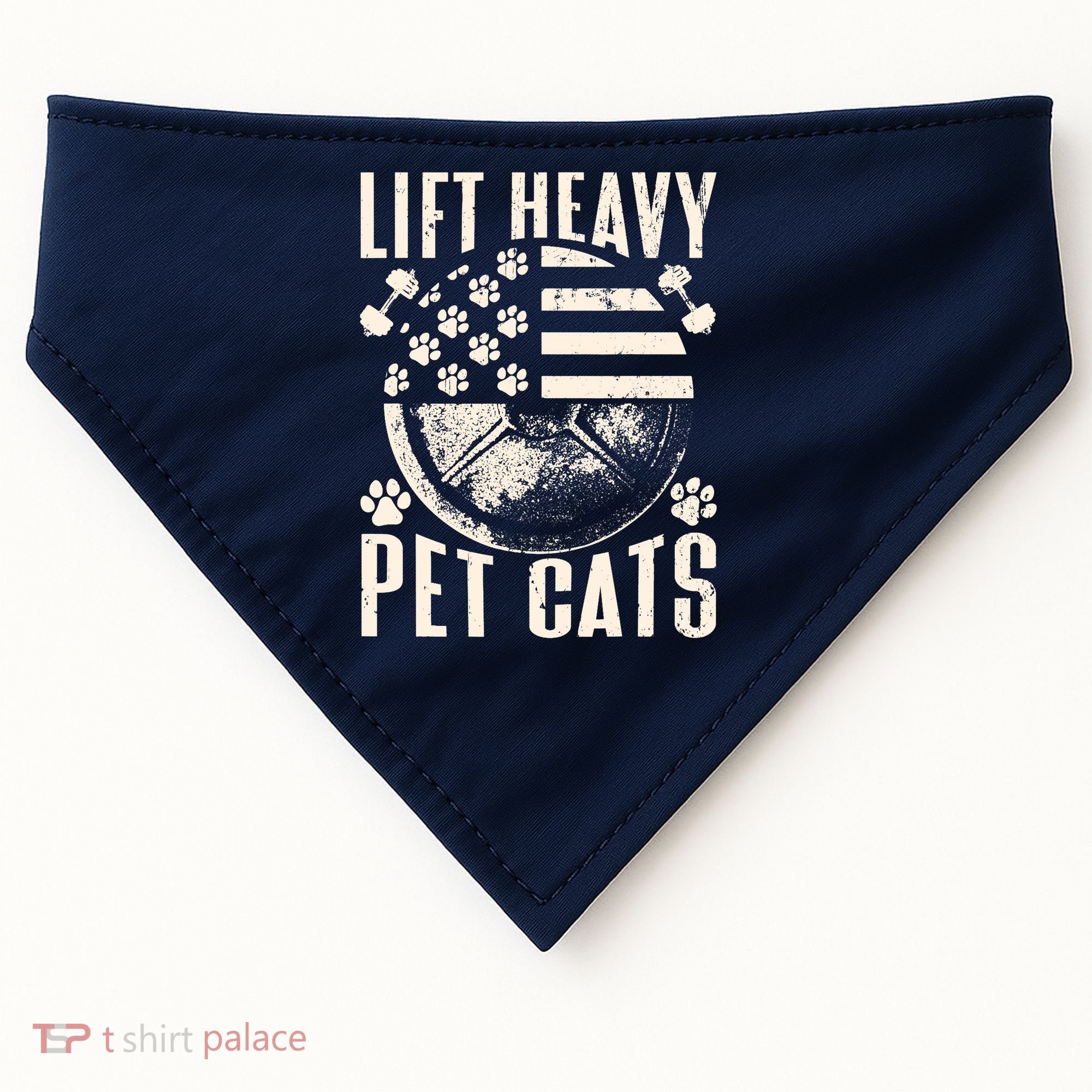Lift Heavy Pet Cats Weightlifting Cat Weight Lifting USA-Made Doggie Bandana