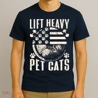 Lift Heavy Pet Cats Weightlifting Cat Weight Lifting T-Shirt thumb 3