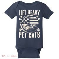 Lift Heavy Pet Cats Weightlifting Cat Weight Lifting Baby Bodysuit thumb 0