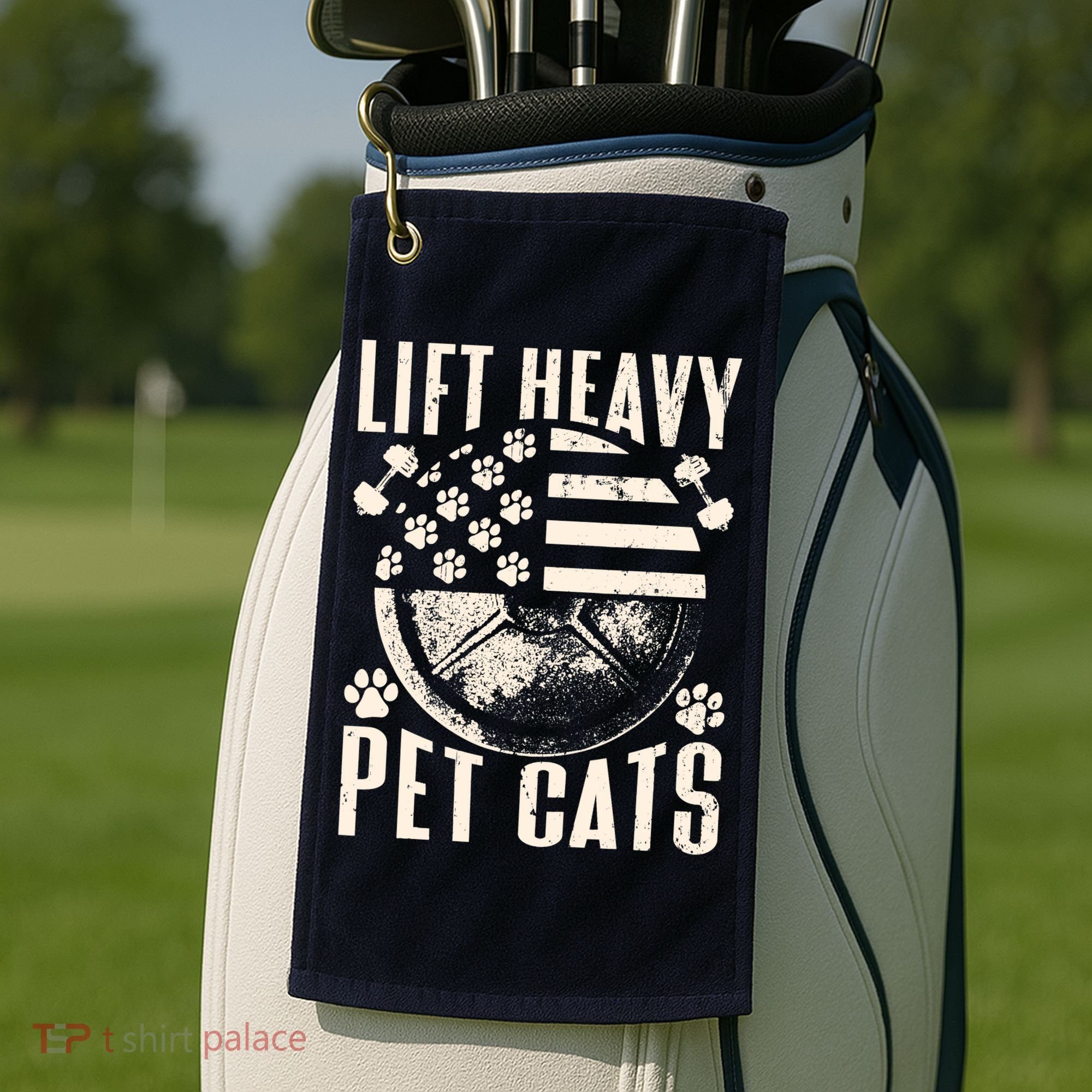 Lift Heavy Pet Cats Weightlifting Cat Weight Lifting Golf Towel
