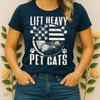 Lift Heavy Pet Cats Weightlifting Cat Weight Lifting Women's T-Shirt thumb 2