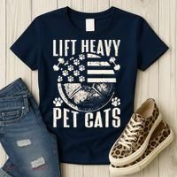 Lift Heavy Pet Cats Weightlifting Cat Weight Lifting Women's T-Shirt thumb 3