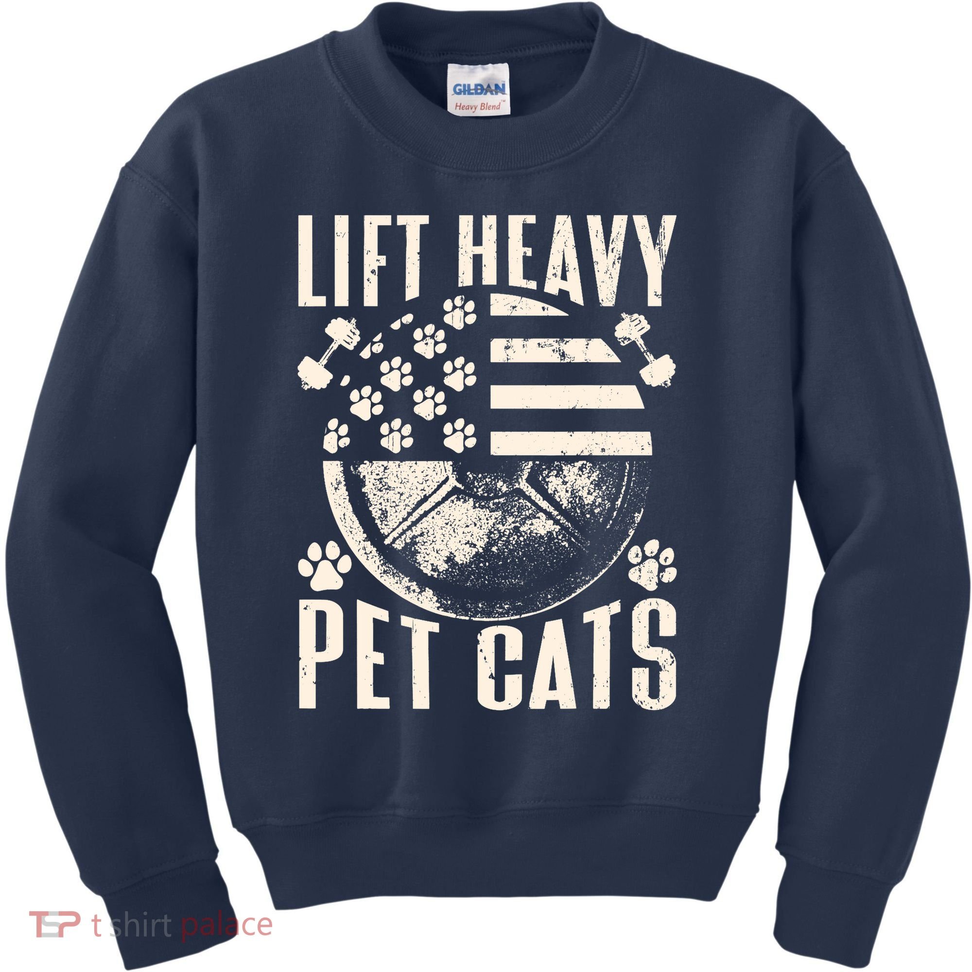 Lift Heavy Pet Cats Weightlifting Cat Weight Lifting Kids Sweatshirt