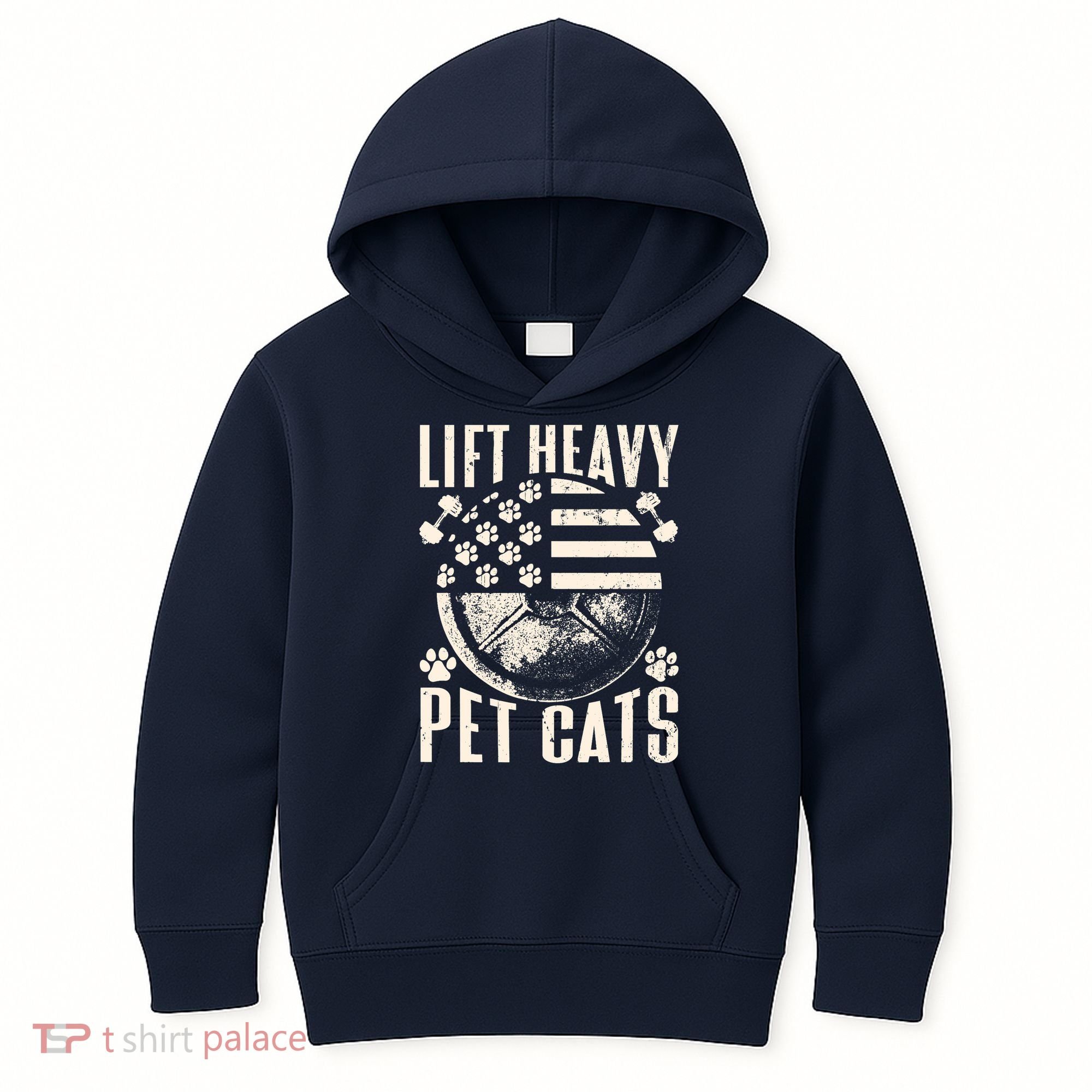 Lift Heavy Pet Cats Weightlifting Cat Weight Lifting Kids Hoodie
