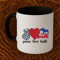 Love Haiti Proud Haitian Flag Haitian Roots Funny Gift Coffee Mug thumb 2