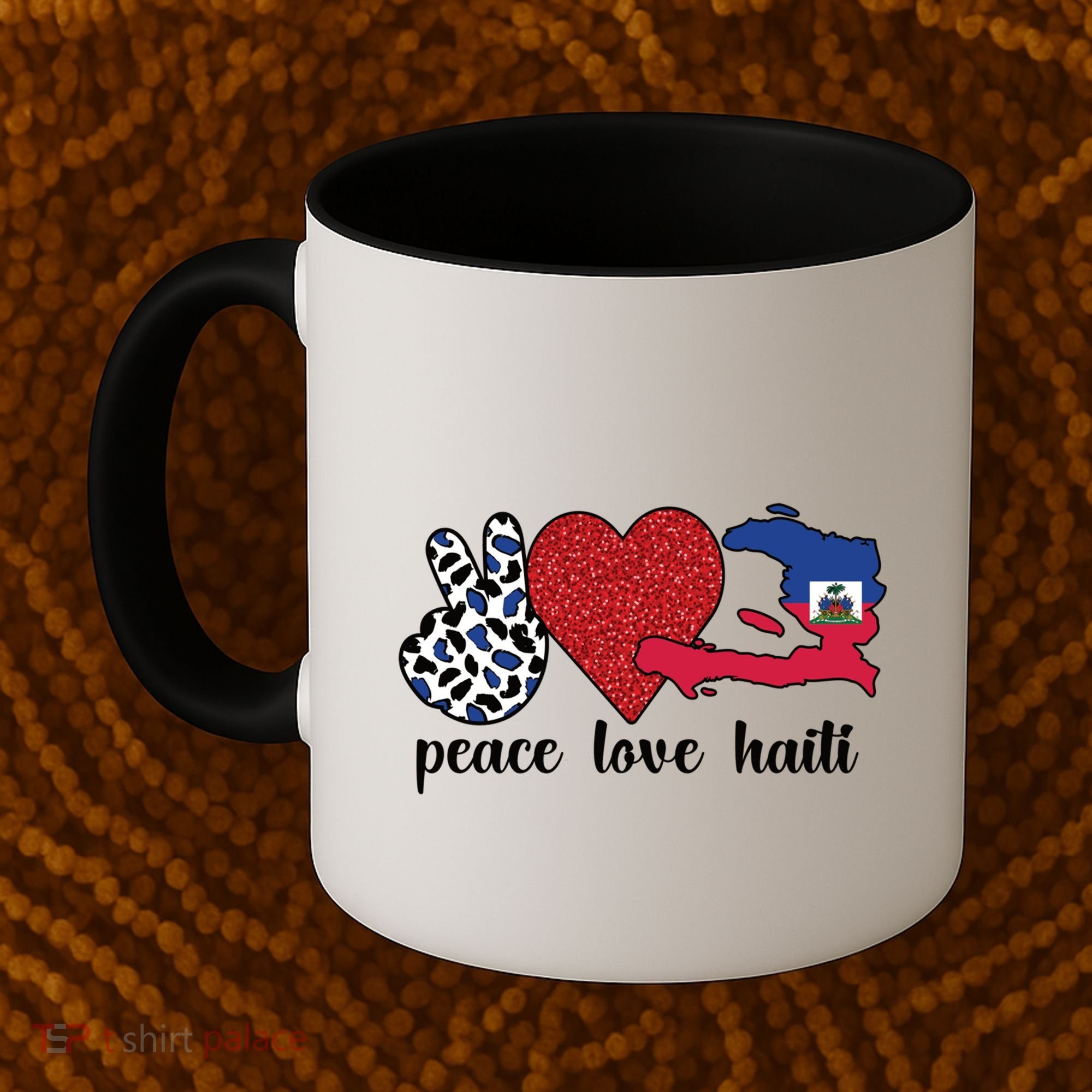 Love Haiti Proud Haitian Flag Haitian Roots Funny Gift Coffee Mug
