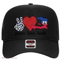 Love Haiti Proud Haitian Flag Haitian Roots Funny Gift Hat thumb 0