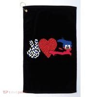 Love Haiti Proud Haitian Flag Haitian Roots Funny Gift Golf Towel thumb 0