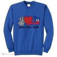 Love Haiti Proud Haitian Flag Haitian Roots Funny Gift Sweatshirt thumb 0