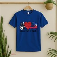 Love Haiti Proud Haitian Flag Haitian Roots Funny Gift T-Shirt thumb 2