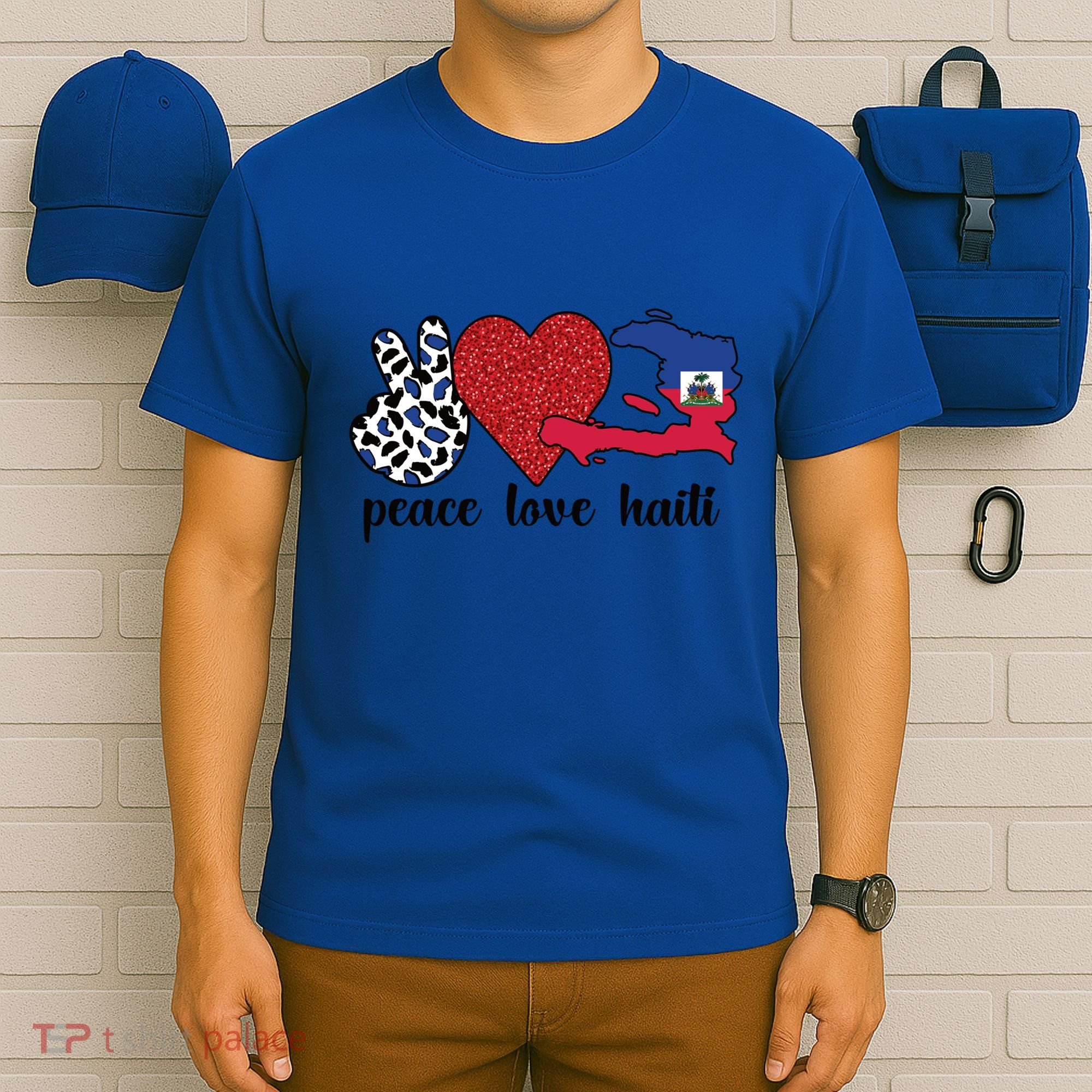 Love Haiti Proud Haitian Flag Haitian Roots Funny Gift T-Shirt