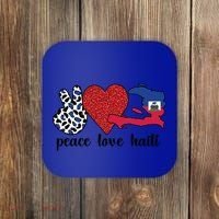 Love Haiti Proud Haitian Flag Haitian Roots Funny Gift Coaster thumb 0